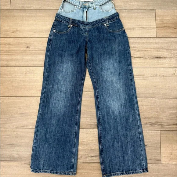Ann Andelman Double Waist Jeans with Hip Cutouts - Picture 3 of 6
